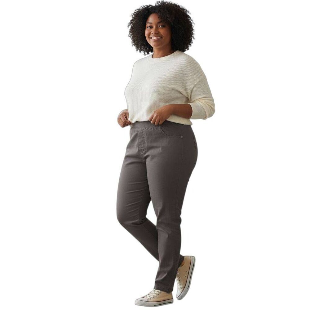 APT.9 GRAY PULL ON SKINNY LEG PANTS SZ.L NWT.